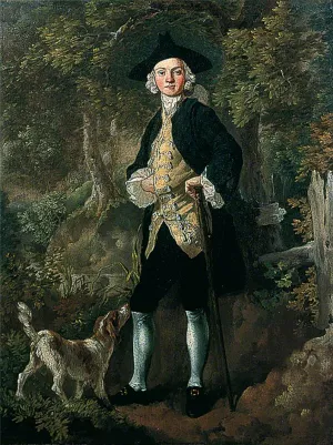 Man with a Dog in a Wood by Thomas Gainsborough Oil Painting