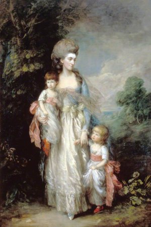 Mrs Elizabeth Moody with Her Sons Samuel and Thomas by Thomas Gainsborough Oil Painting
