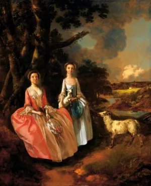 Mrs Mary Cobbold with Her Daughter Anne by Thomas Gainsborough Oil Painting