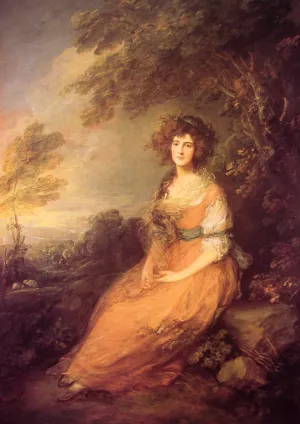 Mrs Richard Brinsley Sheridan by Thomas Gainsborough Oil Painting