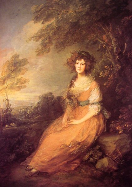 Mrs Richard Brinsley Sheridan by Thomas Gainsborough - Hand-Painted Oil Painting Reproduction