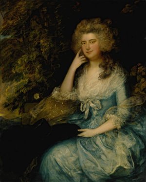 Mrs. William Tennant, Nee Mary Wylde, Seated In a Landscape by Thomas Gainsborough Oil Painting