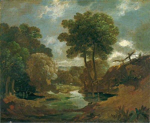 Pool in the Woods by Thomas Gainsborough - Hand-Painted Oil Painting Reproduction