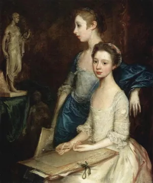 Portrait of Artist's Daughters by Thomas Gainsborough Oil Painting