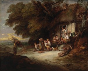 The Cottage Door by Thomas Gainsborough Oil Painting