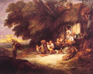 The Cottage Door by Thomas Gainsborough Oil Painting