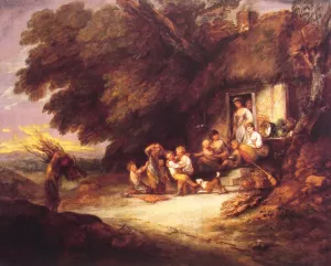 The Cottage Door by Thomas Gainsborough - Oil Painting Reproduction