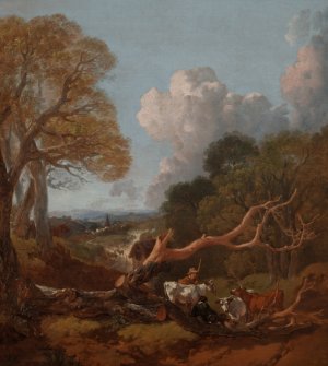 The Fallen Tree by Thomas Gainsborough Oil Painting