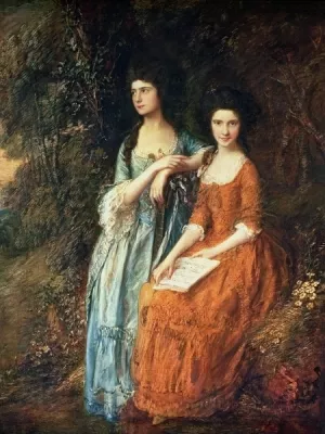 The Linley Sisters by Thomas Gainsborough - Oil Painting Reproduction