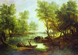 View of King's Bromley-on-Trent, Staffordshire by Thomas Gainsborough - Oil Painting Reproduction