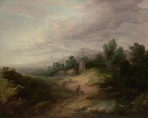 Wooded Upland Landscape Oil painting by Thomas Gainsborough