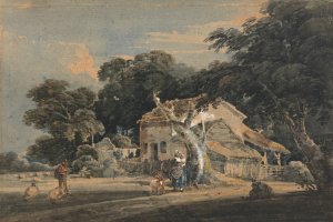 A Devonshire Farm by Thomas Girtin Oil Painting