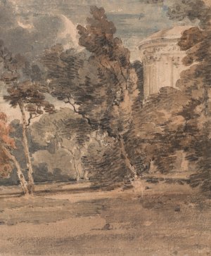 A Temple in Harewood Park by Thomas Girtin Oil Painting