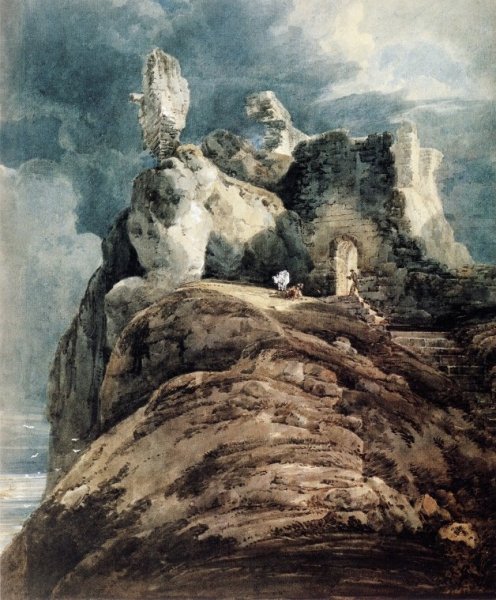 Bamburgh Castle, Northumberland by Thomas Girtin - Hand-Painted Oil Painting Reproduction