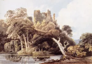 Berry Pomeroy Castle, Devon by Thomas Girtin - Oil Painting Reproduction