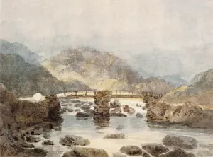 Bridge Near Beddgelert Snowdonia by Thomas Girtin Oil Painting