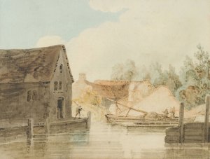 Canal Wharf by Thomas Girtin Oil Painting