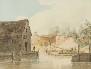 Canal Wharf by Thomas Girtin Oil Painting