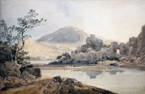 Castle Conway after Sir George Beaumont by Thomas Girtin Oil Painting