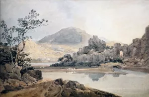 Castle Conway after Sir George Beaumont Oil painting by Thomas Girtin