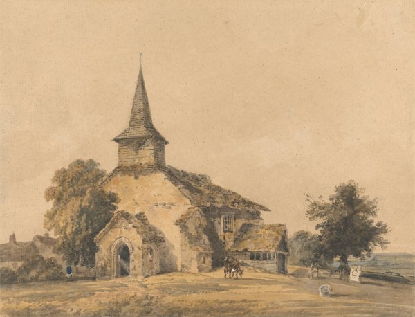 Chapel Church, Surrey  by Thomas Girtin - Hand-Painted Oil Painting Reproduction
