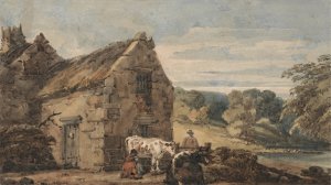 Cottage near Newcastle, Northumberland by Thomas Girtin Oil Painting