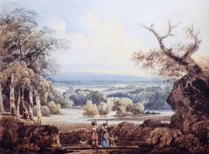 Distant View of Arundel Castle by Thomas Girtin Oil Painting