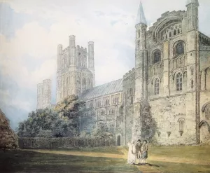 Ely Cathedral from the South-East after James Moore by Thomas Girtin - Oil Painting Reproduction