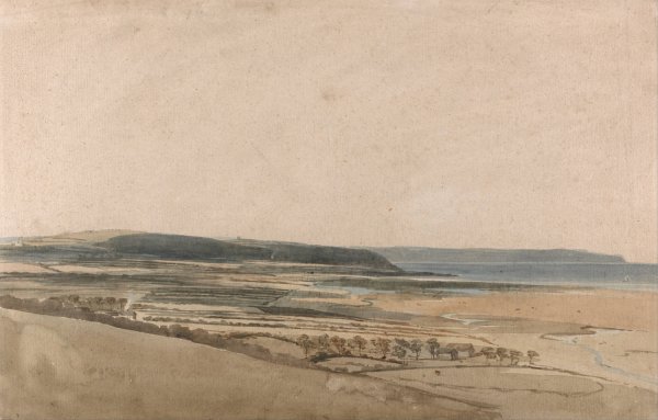 Estuary on the River Taw, Devon  by Thomas Girtin - Hand-Painted Oil Painting Reproduction