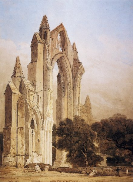 Guisborough Priory, Yorkshire by Thomas Girtin - Hand-Painted Oil Painting Reproduction