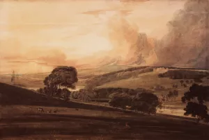 Harewood House, Yorkshire, from the South-East by Thomas Girtin Oil Painting