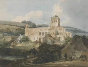 Jedburgh Abbey from the South East by Thomas Girtin Oil Painting