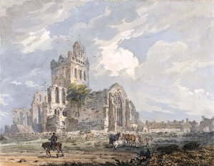 Jedburgh Abbey, Roxburghshire by Thomas Girtin Oil Painting