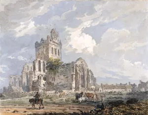 Jedburgh Abbey, Roxburghshire by Thomas Girtin Oil Painting