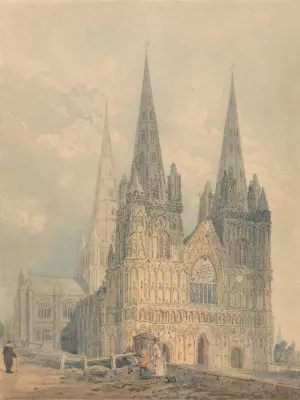 Lichfield Cathedral, Staffordshire by Thomas Girtin Oil Painting