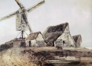 Mill in Essex by Thomas Girtin - Oil Painting Reproduction