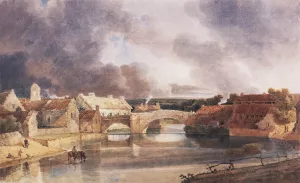 Morpeth Bridge by Thomas Girtin - Oil Painting Reproduction