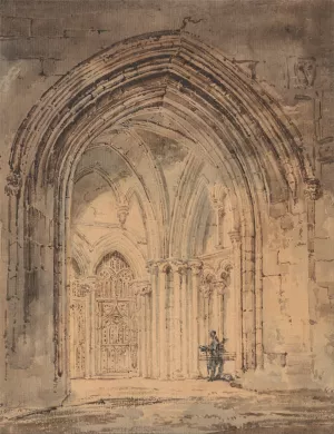 St. Alban's Cathedral, Hertfordshire by Thomas Girtin Oil Painting