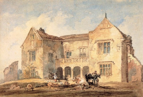 St Nicholas Hospital, Richmond, Yorkshire by Thomas Girtin - Hand-Painted Oil Painting Reproduction
