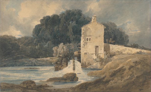 The Abbey Mill, Knaresborough  by Thomas Girtin - Hand-Painted Oil Painting Reproduction