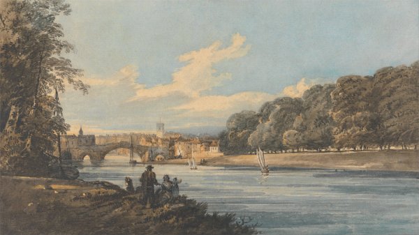The New Walk, York by Thomas Girtin - Hand-Painted Oil Painting Reproduction