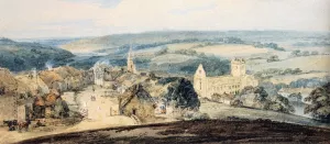The Village of Jedburgh, Scotland by Thomas Girtin - Oil Painting Reproduction