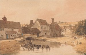 The Village of Kirkstall, Yorkshire by Thomas Girtin Oil Painting