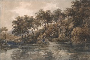 Trees and Pond near Bromley, Kent by Thomas Girtin Oil Painting