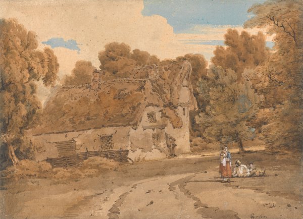 Turver's Farm, Wimbish, Essex  by Thomas Girtin - Hand-Painted Oil Painting Reproduction