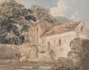 Valle Crucis Abbey, Denbighshire by Thomas Girtin Oil Painting