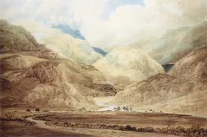 View Near Beddgelert Snowdonia by Thomas Girtin - Oil Painting Reproduction