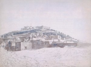 View of Monte Casino after J.R.Cozens Oil painting by Thomas Girtin