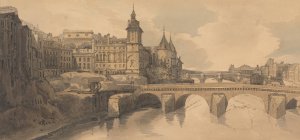 View of Pont au Changes by Thomas Girtin Oil Painting