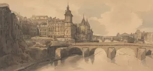 View of Pont au Changes by Thomas Girtin Oil Painting
